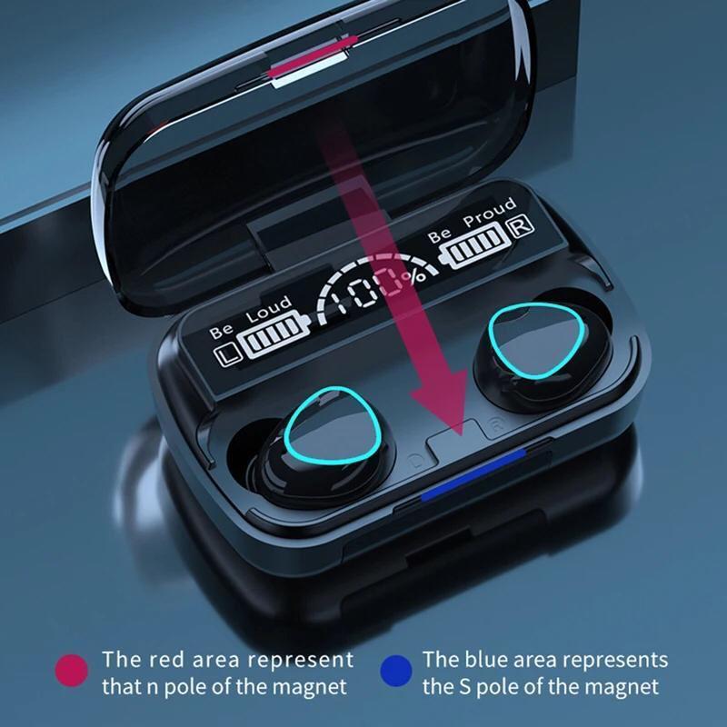 9D Hi-Fi Sound Wireless Earbuds with LED Display Power Bank