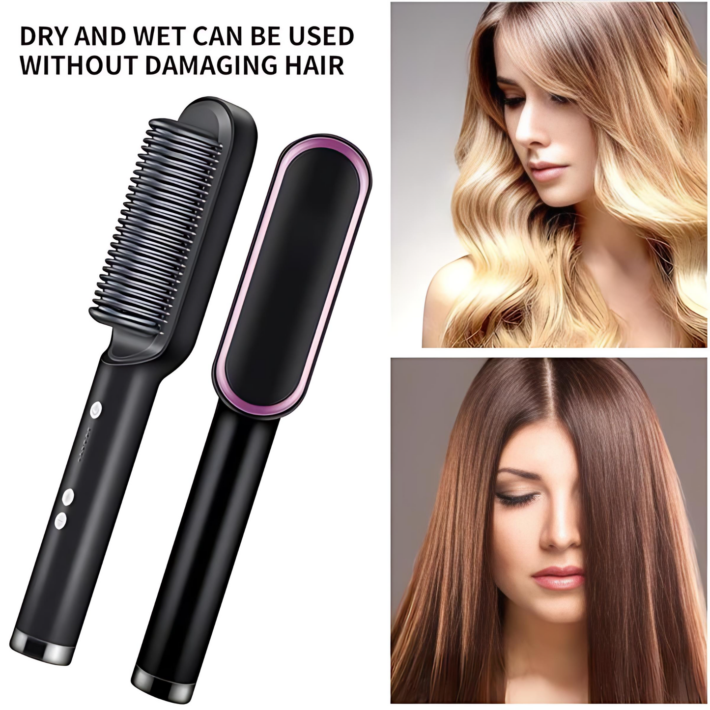 HQT-909B Electric Professional Hair Straightening Brush (Random Colors)