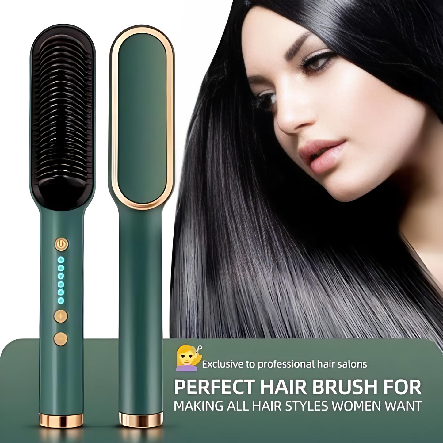 HQT-909B Electric Professional Hair Straightening Brush (Random Colors)