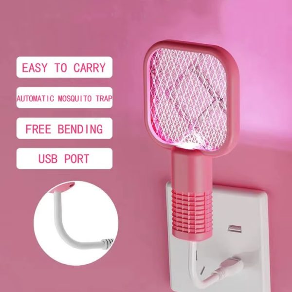 Zappify Mini USB Rechargeable Mosquito Racket – UV Light Electric Bug Zapper & Fly Swatter (Multicolors)