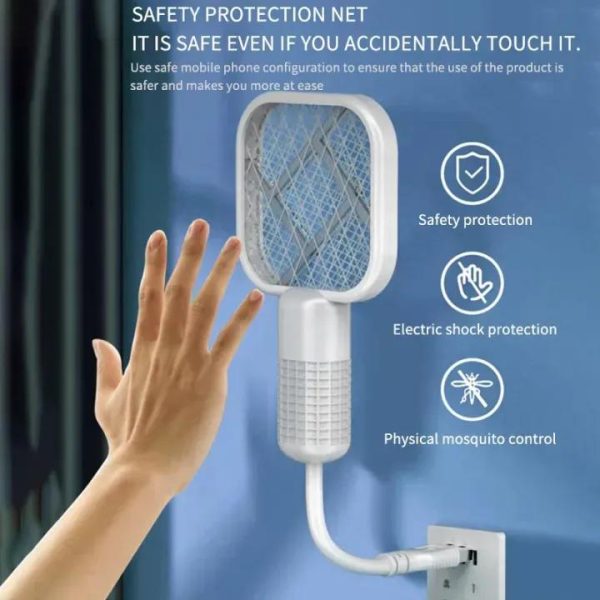 Zappify Mini USB Rechargeable Mosquito Racket – UV Light Electric Bug Zapper & Fly Swatter (Multicolors)