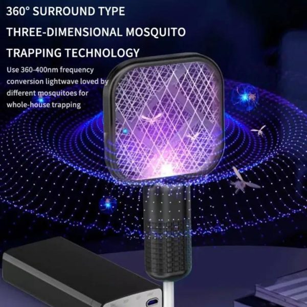 Zappify Mini USB Rechargeable Mosquito Racket – UV Light Electric Bug Zapper & Fly Swatter (Multicolors)