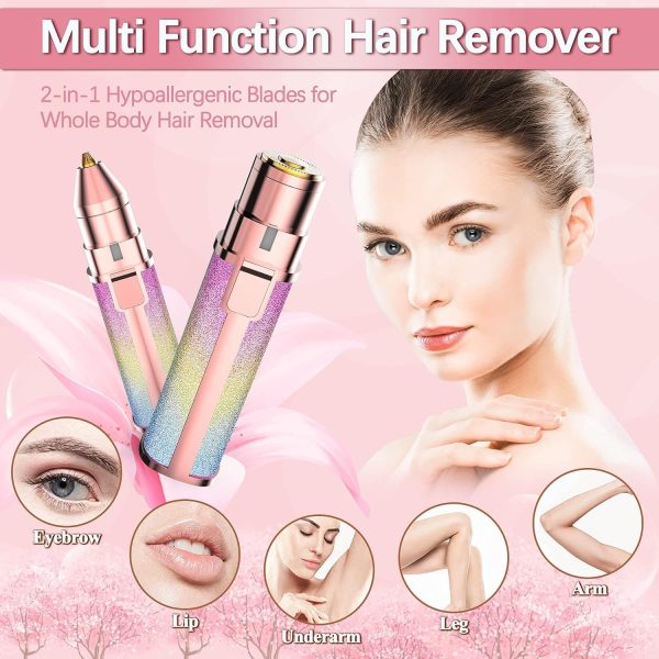 2-in-1 Rechargeable Eyebrow Trimmer & Facial Hair Remover (BZ-203A)
