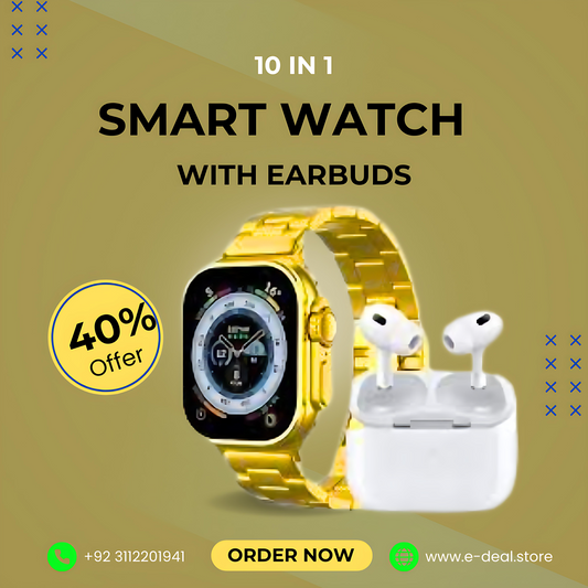 10 in 1 i20 Ultra Max Suit Smart Watch + Earbuds