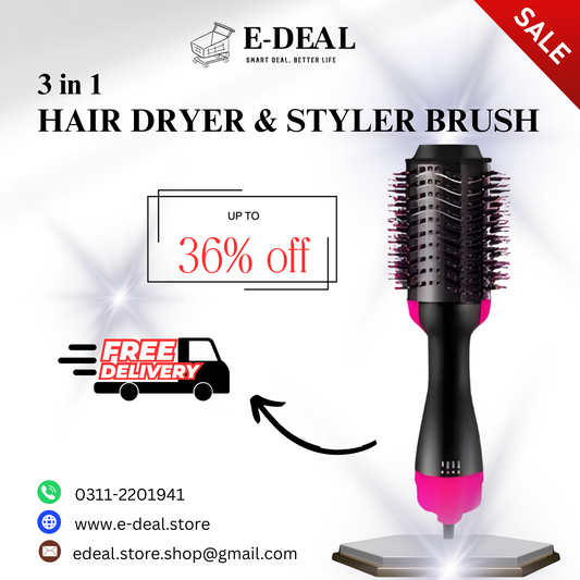 ONE STEP 3-in-1 Hot Air Hair Dryer & Styler Brush