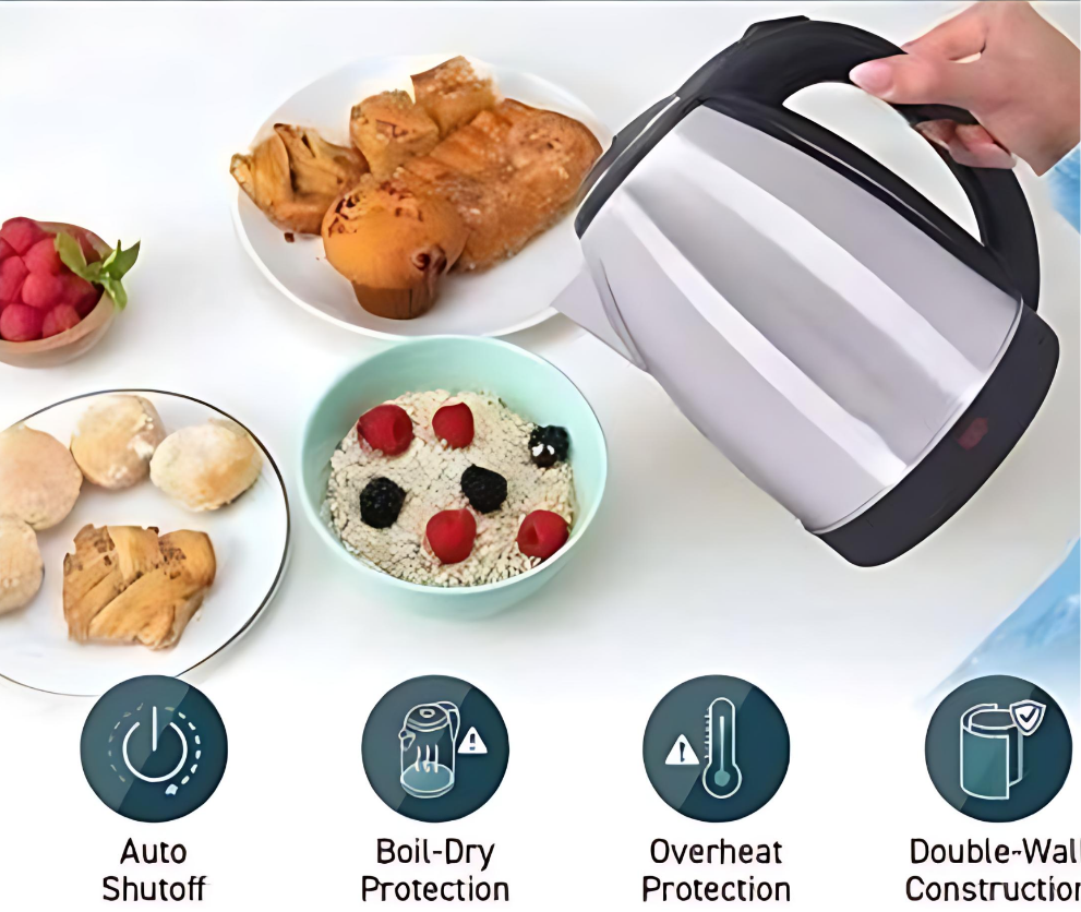 Automatic Electric Kettle 2.0L – Stainless Steel Fast Boil Kettle with LED Display