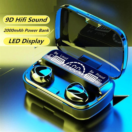 9D Hi-Fi Sound Wireless Earbuds with LED Display Power Bank