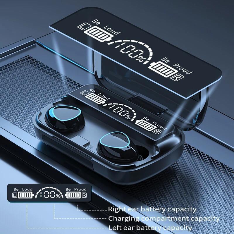 9D Hi-Fi Sound Wireless Earbuds with LED Display Power Bank